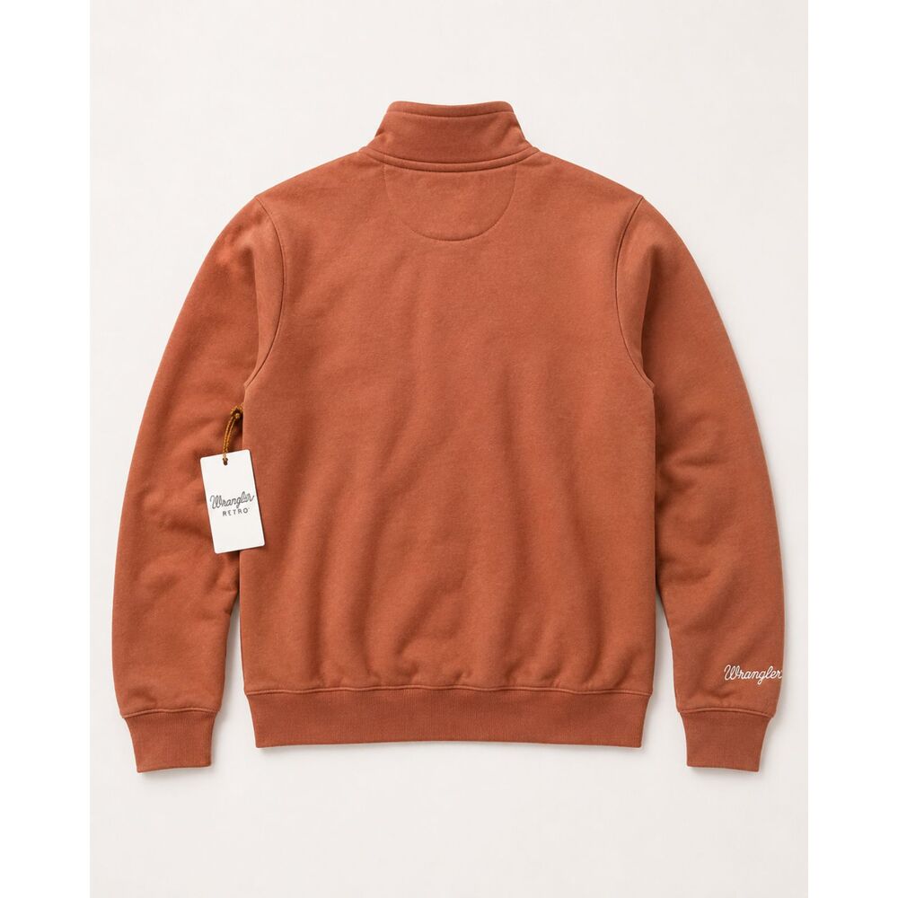 Wrangler Retro Women's Western Stitch Quarter Zip Pullover Brown Size M NWT - Picture 2 of 8